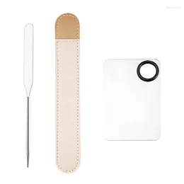 Nail Art Kits Makeup Artist Tool Cosmetic Mixing Plate Stainless Steel Rectangle Slotted Pigment Blending Drop