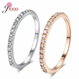 Cluster Rings Shiny 925 Sterling Silver Single Row Cubic Zirconia Statement Wedding Price Anniversary Jewellery Gifts