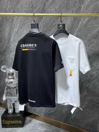 Summer Ch 2023 Letter Gradual Colour Charger Power Short Sleeve T-shirt Mens and Womens Couple Fashion Loose