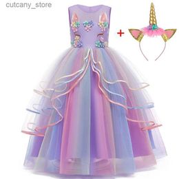 Girl's Dresses Girls Dresses For Christmas Party Long Dress Halloween Carnival Costume Kids Birthday Cosplay Princess Dress 3 to 12 Y L240402