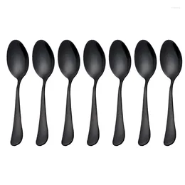 Coffee Scoops Black Teaspoons Mini Stainless Steel Cake Spoons Scoop For Ice Cream Small Dessert Set Of 6