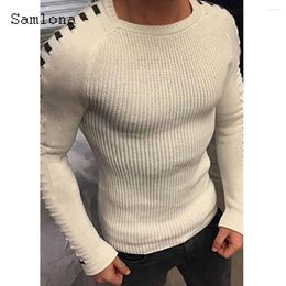 Men's Sweaters 2024 Autumn Knitting Jumpers Men Basic Top Knitwear O-neck Casual Retro Striped Sweater Winter Warm Pullovers