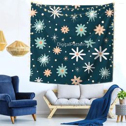 Tapestries Snowflakes Wall Decor Tapestry Vintage Decorative Customizable Gift Soft Fabric Bright Color