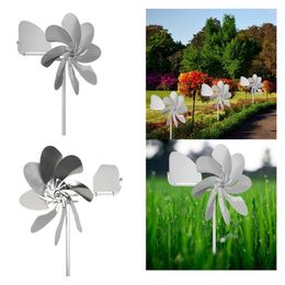 Garden Decorations Metal Windmill Yard Stake Ornaments Decors Weather Vane