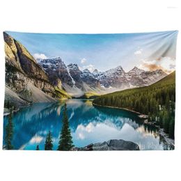 Tapestries Landscape Of Moraine Lake And Mountain At Sunset Pine Tree Natural Beauty Wall Hanging By Ho Me Lili Tapestry For Room Dorm