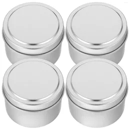 Storage Bottles 4 Pcs Tinplate Can Holders Tea Home Decor Jar Iron Tealight Metal Cookie