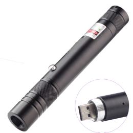 Pointers Hight Powerful USB Green Laser Light Pointers Builtin Battery Red Laser Sight 10000m 5mw Adjustable Focus Lazer Burning Lasers