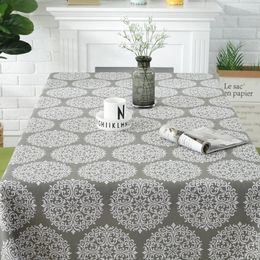Table Cloth 140/180/220/250cm Stain Resistant Home Decoration Retro Dinner Square Cotton Linen Tablecloth Cover For Kitchen Dinning Elegant