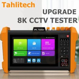 Display 8K IPC CCTV Tester Tool Kit 7inch H.265 8K 8MP TVI CVI AHD SDI CVBS IP Camera Tester Monitor with TDR Cable tracer