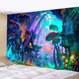 Tapestries Mushroom 3D Printing Tapestry Hippie Fantasy Colourful Art Mandala Bohemian Family Dormitory Wall Decoration