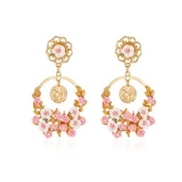 Dangle Earrings For Women Exaggerate Style Big Cricle Baroque Birthday Stage Party Show Balls