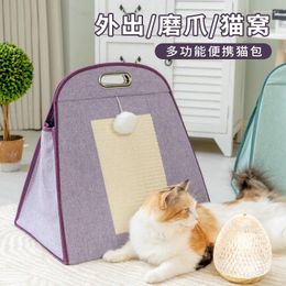 Cat Carriers Bag Portable Sterilizing Pet Multi-function Carrying Bags Kitten Nest Claw Grinding Supplies