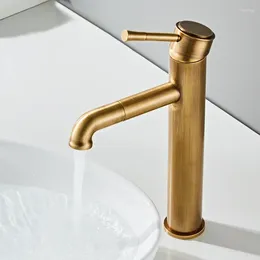 Bathroom Sink Faucets Antique Bronze Faucet Basin & Cold Brass Deck Mounted Lavotory Mixer Water Tap