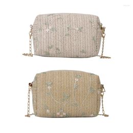 Evening Bags 2024 Summer Woven Tote Beach Bag Womens Straw Shoulder Fashion Crossbody Phone For Girls