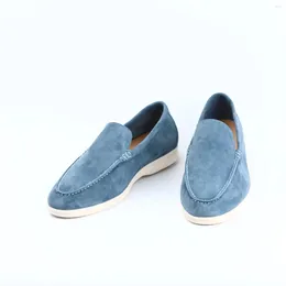 Casual Shoes Women's Loafers Top Quality Suede Leather Summer Slip-on Causal Moccasins Comfortable Men's Lazy Mules Plus Size 46