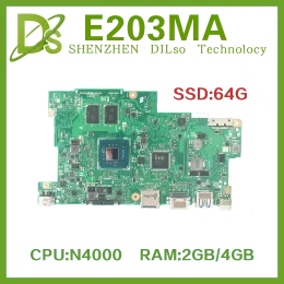 Motherboard KEFU E203MA MAINboard For ASUS VIVOBOOK E12 E203MAS REV 2.0 Laptop Motherboard with N4200 CPU 2GB 4GBRAM 64G SSD OK 100% Test