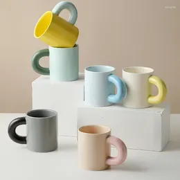 Mugs Creative European Ceramic Teacups Contrast Color Water Mug Coffee Cups Household Breakfast Milk 320ml