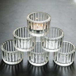 Candle Holders 20 Pcs Votive Tea Light For Floating Wedding Centerpieces Clear Glass Cute Mini Ribbed Party Home Decor
