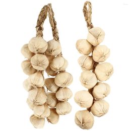 Decorative Flowers 3 Pcs Vegetables Simulated Skewers Fake Chinese Style Kitchen Decoration Garlic Hanging Artificial