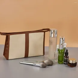 Cosmetic Bags Capacity Money Bag Purse Wallets Makeup Lipstick Coin Patchwork Women Handbag Travel Wash Canvas