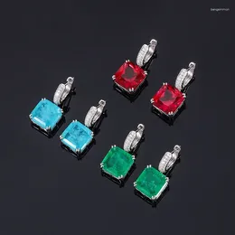 Dangle Earrings Emerald Palaiba Ruby Women's Jewellery Geometry Earring S925 Full Body Silver Colour Gem Square Set Diamond Ear Stud 12 Gift