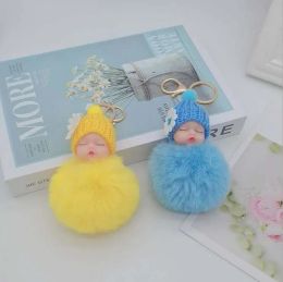 key ring Cute doll hair ball keychain bag pendant car ornaments cartoon plush 11 LL