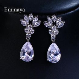 Stud Earrings Emmaya Brand Gorgeous Charm White Gold Colour Cubic Zircon Water For Women Wedding Jewellery Gift