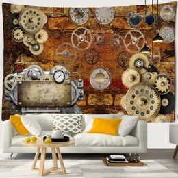 Tapestries 3D Printed Retro Personality Art Wood Grain Tapestry Wall Hanging Boho Mandala Fabric Mat Living Room Decor