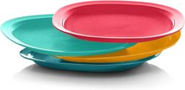 Bowls Microwave Reheatable Luncheon Plates - Dishwasher & Safe BPA Free Reusable Lightweight Durable Great F