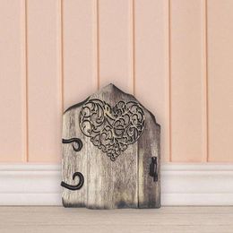 Garden Decorations Wooden Fairy Door Ornament Miniature Gnome Figurines For Outdoor