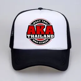 Ball Caps Aka Thailand Gym Logo Muay Thai Baseball Cap Summer Mesh Trucker Hat Outdoor Casual Sports Snapback Hats Gorras