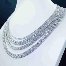 Factory price full size moissanite tennis bracelet necklace pass diamond tester tennis chain 925 Sterling silver LL