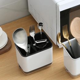 Kitchen Storage Chopstick Spoon Holder Tableware Box Plastic Cutlery Drainer Shelf Organiser