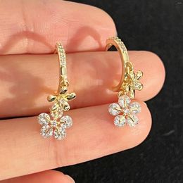 Stud Earrings 2024 Zircon Flower Women's Versatile Petal Mosquito Incense Plate Ear Clip Gift Wholesale