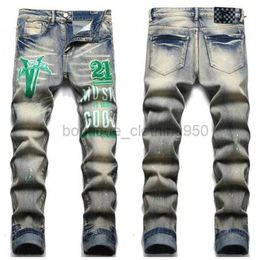 Мужские дизайнерские джинсы Мужские джинсы высокая модная бренда Мужские дизайнерские разорванные байкерские мотоциклетные джинсы мотоцикле