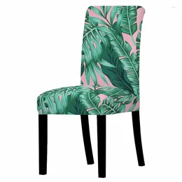 Chair Covers Leaves Print Cover Tropical Style Dining Room Slipcover All Inclusive Spandex Kitchen Seat Decor Accessories