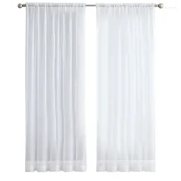 Chair Covers 2Pcs Super Soft Great Hand Feeling White Tulle Curtains For Living Room Decoration Modern Veil Chiffon Solid Sheer Voile