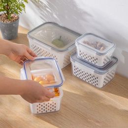 Storage Bottles Food Grade Refrigerated Freezer Box Drain Preservation Sealed Fresh Kitchen Fruit Vegetable Boxes Containers