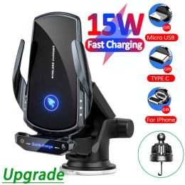 Chargers 15w Car Phone Holder Wireless Charger Fast Charging for Iphone 14 13 12 X Xiaomi Samsung Huawei Magnetic Wireless Car Charger