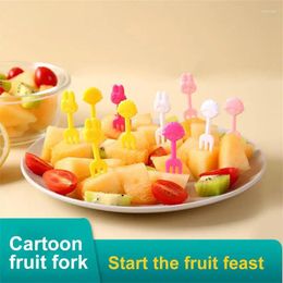 Forks Cute Cartoon Toothpick Plastic Cocktail Picks Decorations For Lunch Box Pick Fruit Fork Set Kid Mini Tableware