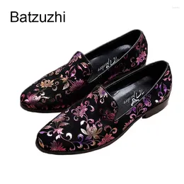 Casual Shoes Ntparker Summer Men Loafers Slip On Mens Italian Leather Mixed Colors Print Flowers Men's Flats Style Size12