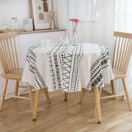 Table Cloth For Round Cotton Linen Living Room Cover Waterproof Tablecloth
