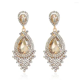 Dangle Earrings Gold/Silver Color Fashion Crystal Drop For Women Waterdrop Tassel Long Wedding Party Jewelry Brincos