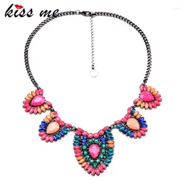 Pendant Necklaces Kissme Design Fashion Jewelry Multi-color Resin Leaves Statement Luxury &Pendant