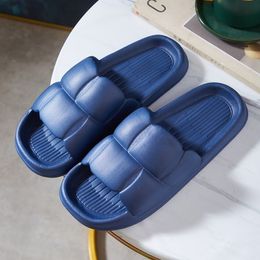 Fashion Man Indoor Slippers Home Slides Blue Bathroom Shoes for Men