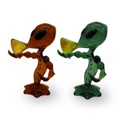 7 inch Alien Glass Pipe Glass Smoking Pipes Mini Glass Bongs Attractive Bowl Smoking Oil Alien Bong Pipes Hand Tobacco Smoking Water Pipes