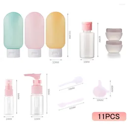 Storage Bottles 3/4/11Pcs 60ml Squeeze Tube Lotion Bottle Travel Makeup Dispenser Set Shampoo Shower Gel Cute Silicone Empty Container