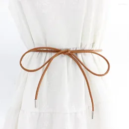 Belts Female Thin Waist Belt Elegant Women Long Waistband Fashion Simple Dresses String Faux Leather Slim Lace-up Wholesale