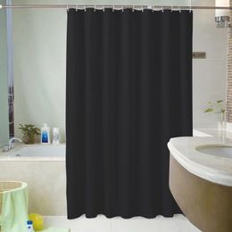 Shower Curtains Pure Black Curtain Thickened Waterproof Polyester Bath With Hook Bathroom Accessories