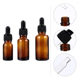 Storage Bottles 9 Pcs Brown Essential Oil Bottle Household Gifts Travel Dispenser Glass Dropper Pack Coworker Portable Empty Sub Simple